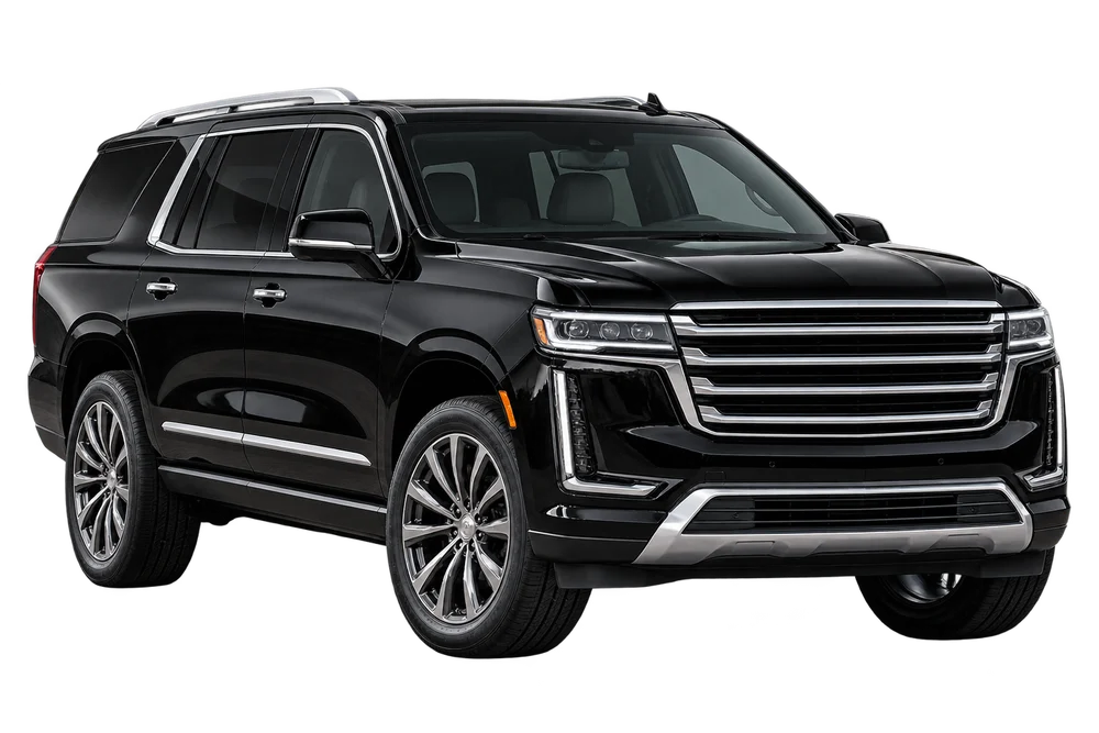 A large luxury SUV in three-quarter view against a plain panel, representative of this class